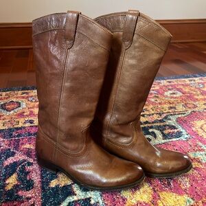 Frye Women's Brown Cognac Riding Pull-On Boots